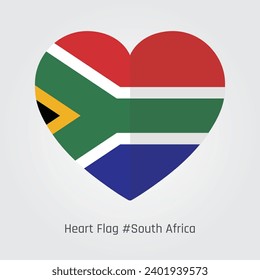 Perfect Heart-shaped South Africa Flag Vector design, Immerse yourself in a symphony of national pride with our exquisite. This meticulously crafted symbol intertwines love and patriotism