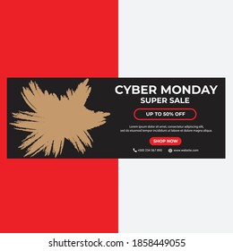 banner de portada de venta de ciberlunes de concepto perfecto y de alta calidad