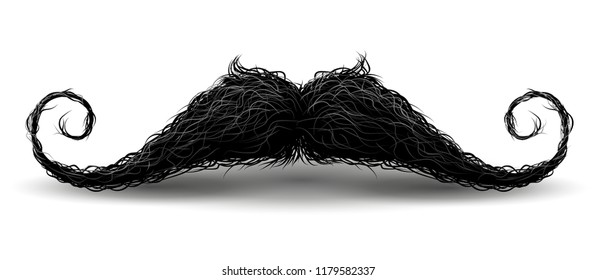 Perfect hipster mustache. Illustration with charm, Isolated on white background