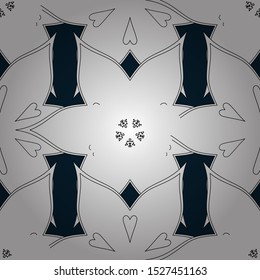 Perfect for holidays. Stylized ornament. Vector glitter textured seamless pattern with black, white and blue elements.