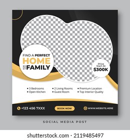 Perfect home for family social media post template