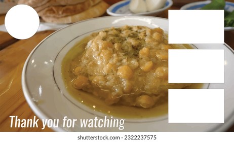 Perfect Hummus Dish end screen templates tailored to attract more viewers - End Screen templates - Video end screen design - vector for youtube end screen