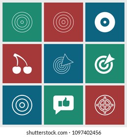 Perfect icon. collection of 9 perfect filled and outline icons such as thumb up, target. editable perfect icons for web and mobile.