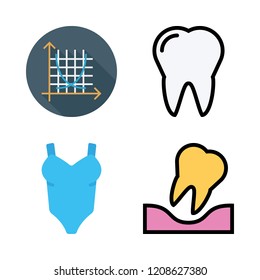 perfect icon set. vector set about underwear, symmetry and tooth icons set.