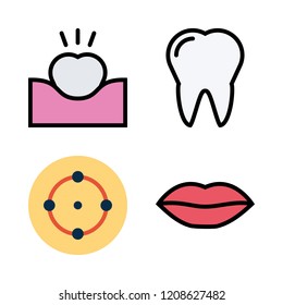 perfect icon set. vector set about lips, tooth and target icons set.