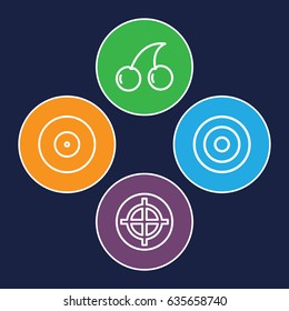 Perfect icons set. set of 4 perfect outline icons such as cherry