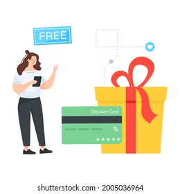 A perfect illustration of customer loyalty program in flat design