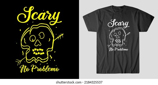 The perfect illustration design of scary funny skull for your t-shirt and also suitable for other stuffs