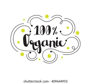 Perfect illustration for food shop, grocery or organic product label. Hand drawn 100% organic. 