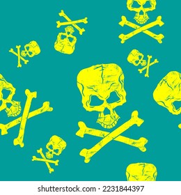 The perfect illustration seamless pattern of skull design for your textile fabric,t-shirt,wallpaper and also suitable for other stuffs