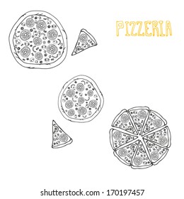 Perfect illustration of tasty pizza. 