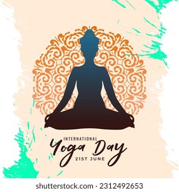 perfect international yoga day background in indian style vector