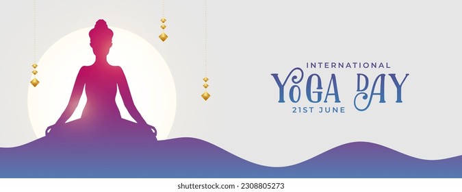 perfect international yoga day banner for balanced and healthy lifestyle vector