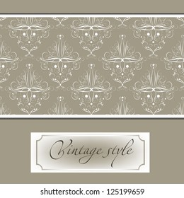 Perfect for invitations and ornate backgrounds. Pattern is included as seamless swatch. Damask style.