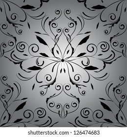 Perfect for invitations and ornate backgrounds. Wedding card or invitation with abstract damask background. Abstract greeting card. Damask seamless pattern. Vector Illustration.