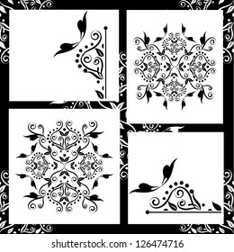 Perfect for invitations and ornate backgrounds. Wedding card or invitation with abstract damask background. Abstract greeting card.