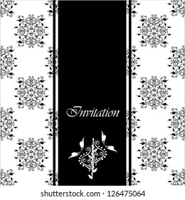 Perfect for invitations and ornate backgrounds. Wedding card or invitation with abstract damask background. Abstract greeting card.