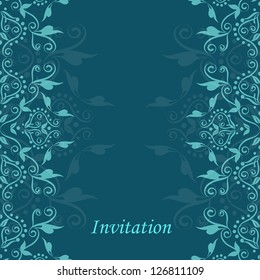 Perfect for invitations and ornate backgrounds. Wedding card or invitation with abstract damask background. Abstract greeting card.