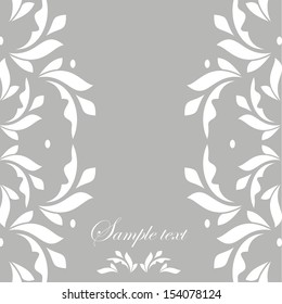Perfect for invitations and ornate backgrounds. Wedding card or invitation in abstract damask style. Ornate card announcement. Vintage damask invitation card. Abstract vintage background.