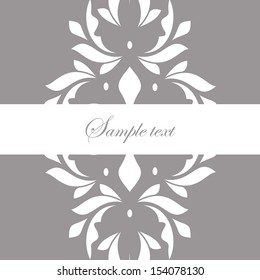 Perfect for invitations and ornate backgrounds. Wedding card or invitation in abstract damask style. Ornate card announcement. Vintage damask invitation card. Abstract vintage background.