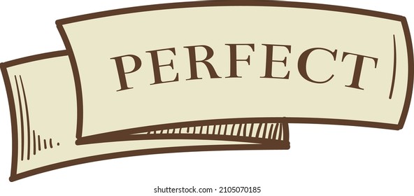 Perfect label. Vintage ribbon in hand drawn style
