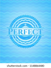 Perfect light blue water badge.