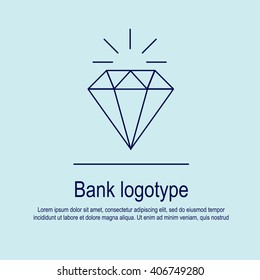 Perfect linear flat design and simple logotype or icon of bank topic. The best for travel apps, print, advertising, illustration or infographic.