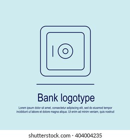 Perfect linear logotype or icon of bank topic. Useful for logotype, badge, print, button apps and web. Safe box with password