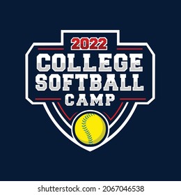  Perfect logo for collage softball camp related industry emblem ready made logo template