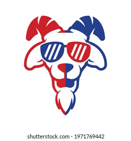 a perfect logo with a goat head as the main shape