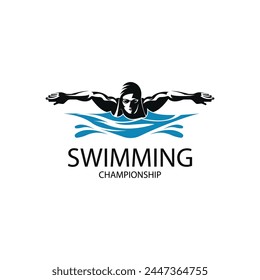 The perfect logo is suitable for use for businesses related to swimming
