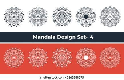 Perfect Mandala set for any kind of Design. Decorating Weddings Card, Birthdays, Indian, and Arabic Holidays. Islamic Style Ornamental Decoration.