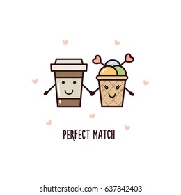 Perfect Match. Vector Illustration.
