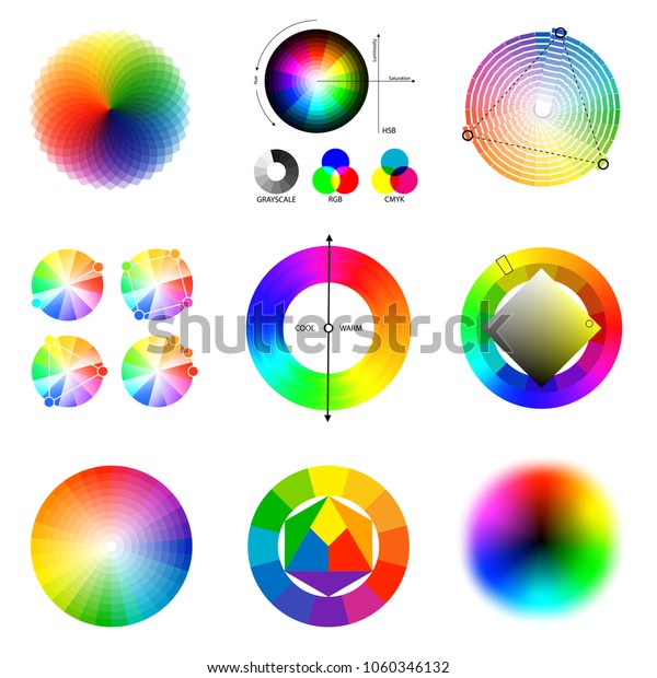 Perfect matching beautiful color gradients\
and harmonious combinations generation principles  circle schemes\
palette set isolated vector illustration\
