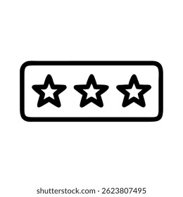 Perfect minimal five-star rating icon. Ideal for apps, websites, and UI design. Clean vector