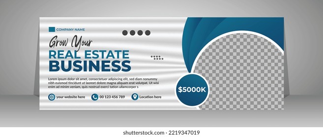 Perfect and modern home sale facebook cover banner design template for real estate company