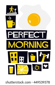 PERFECT MORNING (Vector Illustration in Flat Style Poster Design)