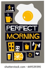 PERFECT MORNING (Vector Illustration in Flat Style Poster Design)