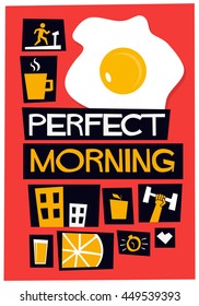 PERFECT MORNING (Vector Illustration in Flat Style Poster Design)