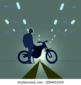 perfect motorbike shadow vector for background