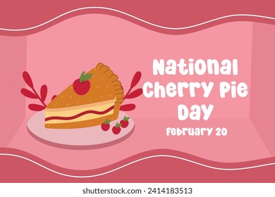 Perfect for National Cherry Pie Day celebrations, this vector graphic honors the holiday.