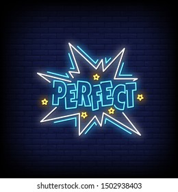 Perfect neon signs style text vector