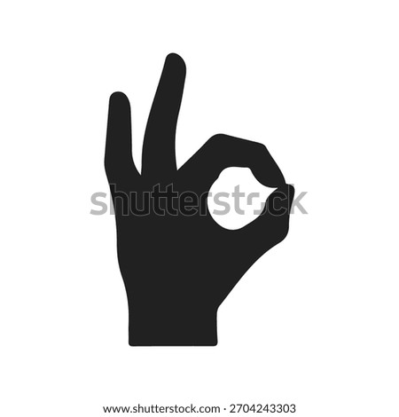 Perfect OK Agreeing Hand Sign Gesture Sillouette