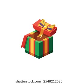 Perfect Opened Gift Box for Special Celebrations. Vector Illustration Design on White Background