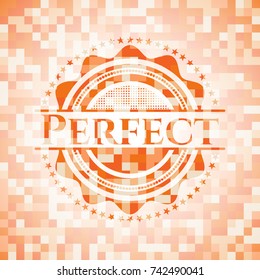 Perfect orange mosaic emblem