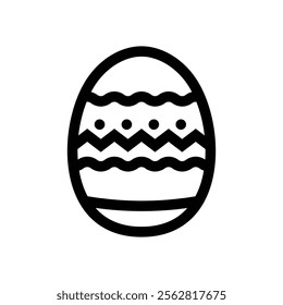 Perfect outline easter egg isolated on a white background
