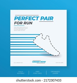 Perfect Pair Blue Sneaker Social Media Post Template