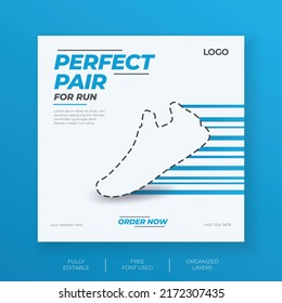 Perfect Pair Blue Sneaker Social Media Post Template