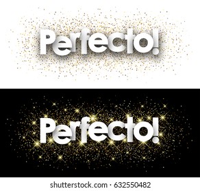 Perfect paper banner with shining sand, Spanish. Vector illustration.