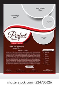 perfect parlor flyer template vector illustration 